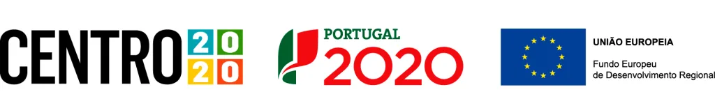 Logos dos apoios e financiamentos recebidos, incluindo Centro 2020, Portugal 2020, União Europeia