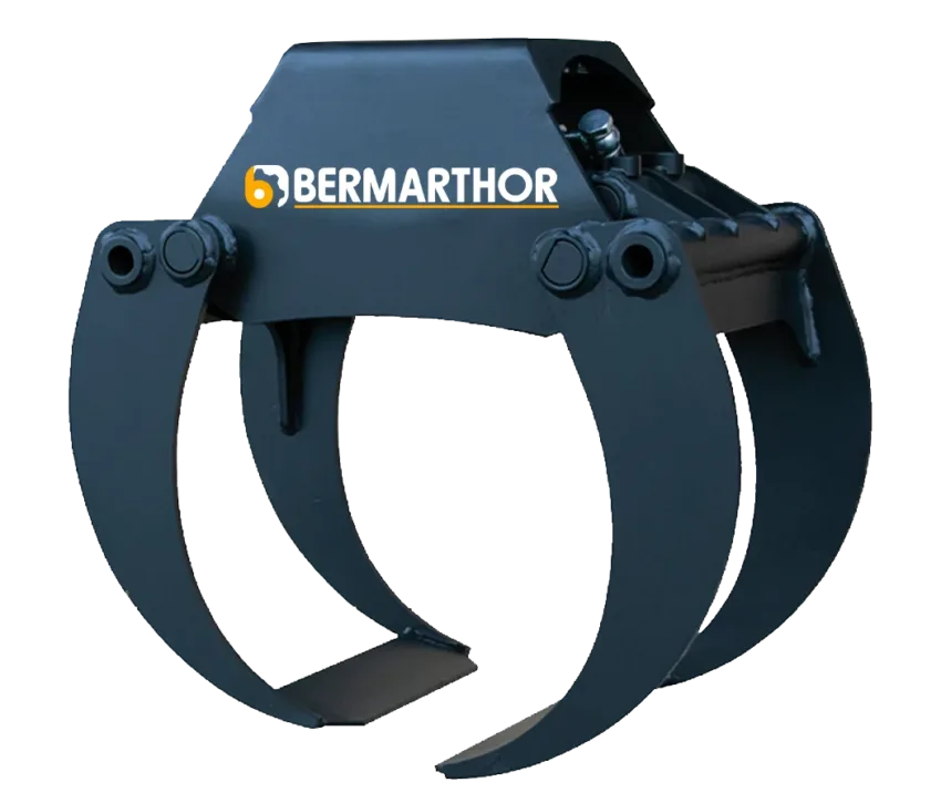 Pinça Florestal BGRM 800: Garfo Fechado com Abertura de 786 mm, para Escavadoras de 1.2T a 1.7T